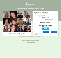 Pegged.com Old Homepage